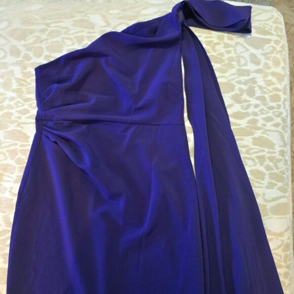 Sachin & Babi Size 12 Purple Miranda One-Shoulder Evening Holiday Party Dress - Picture 3 of 16